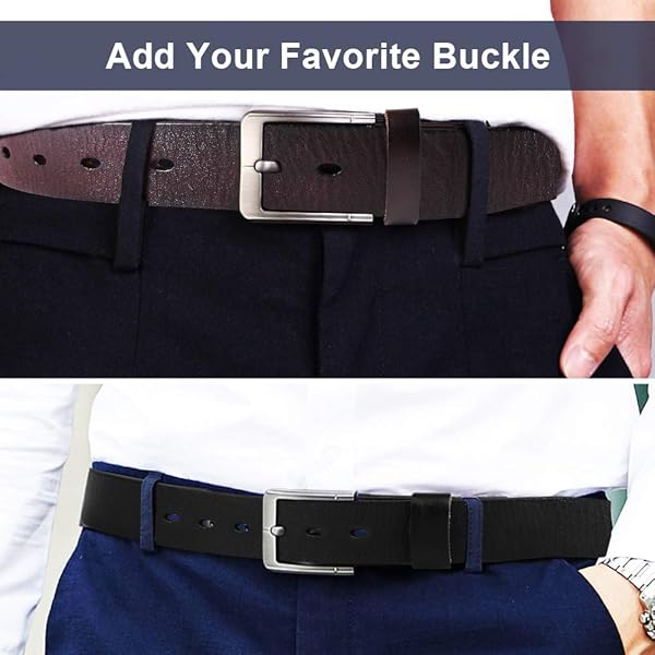 NPET Mens Leather Belt Full Grain Vintage Distressed Snap on Strap 1 1/2 Inch Wide for 29 Inch Waist Coffee022 - Image 6