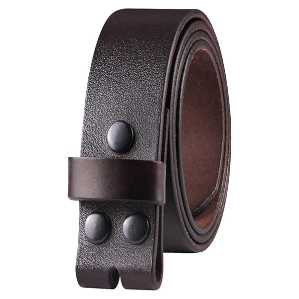 NPET Mens Leather Belt Full Grain Vintage Distressed Snap on Strap 1 1/2 Inch Wide for 29 Inch Waist Coffee022 - Image 2
