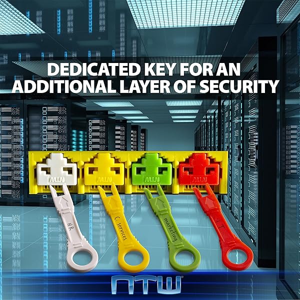 NTW RJ45 Port Blocker & Dust Cover - Secure Ethernet Port Lock with Color Coded Keys, 50 TAA Compliant Protectors - Image 6