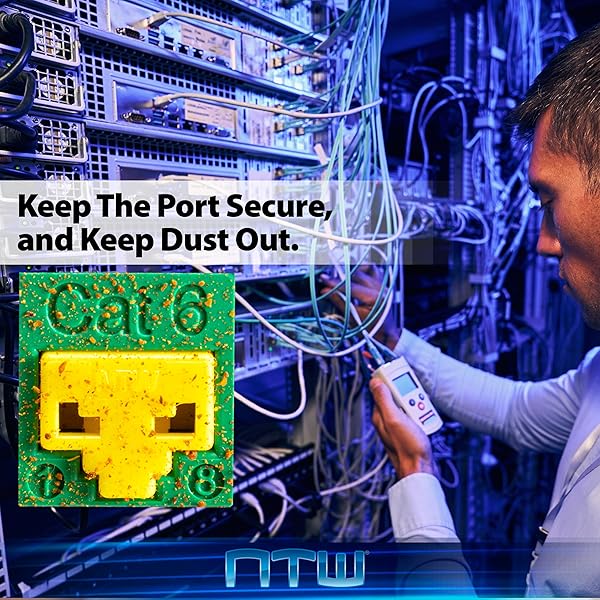 NTW RJ45 Port Blocker & Dust Cover - Secure Ethernet Port Lock with Color Coded Keys, 50 TAA Compliant Protectors - Image 7