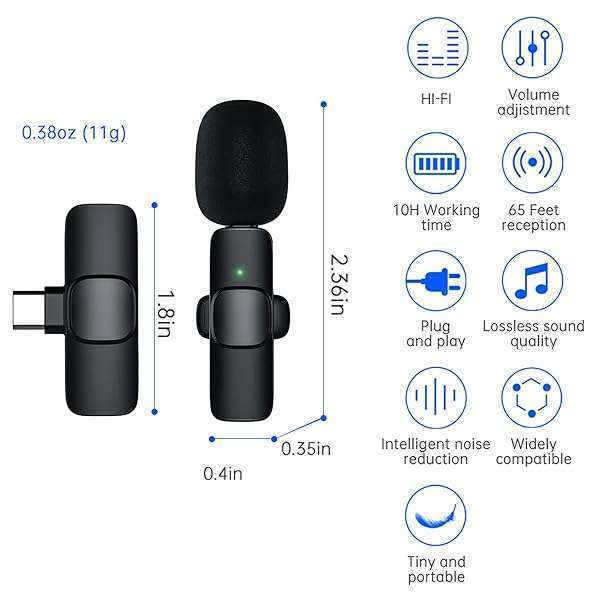 Buy NUNUWE Wireless Lavalier Microphone for iPhone & iPad - Perfect for TikTok, YouTube, Vlogs & Interviews! - Image 3