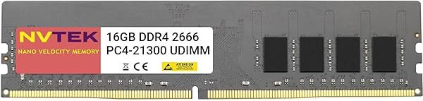 NVTEK 16GB DDR4 2666MHz PC4-21300 UDIMM Non-ECC Unbuffered Desktop Memory Module 288-Pin 1.2V 2Rx8