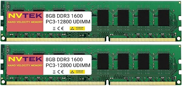 NVTEK 16GB DDR3 1600MHZ PC3-12800 UDIMM 2Rx8 1.35V 240-PIN Non-ECC Desktop Memory Kit