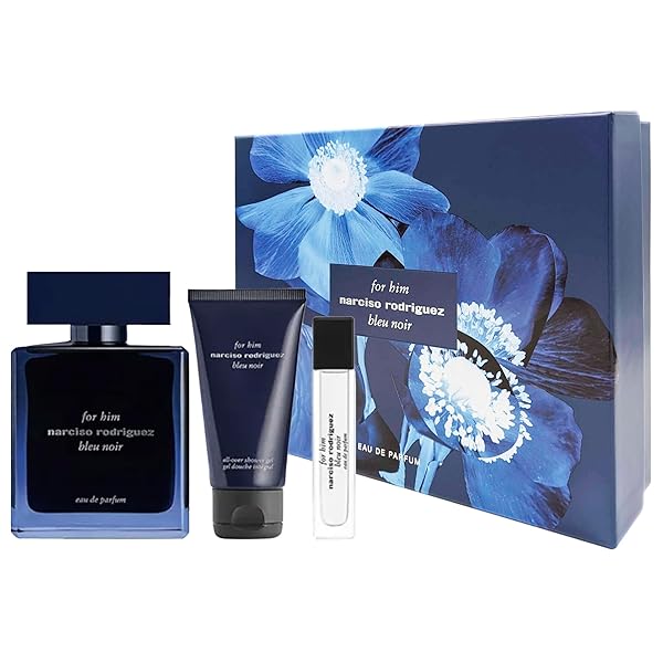 Narciso Rodriguez For Him Bleu Noir Gift Set - Parfum, Shower Gel & Mini Parfum | Perfect Men's Fragrance Gift