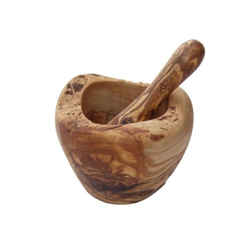 "Naturally Med Olive Wood Mortar and Pestle - 5.5" Handcrafted Set for Grinding Herbs, Spices & Salsa" - Image 5