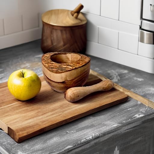 "Naturally Med Olive Wood Mortar and Pestle - 5.5" Handcrafted Set for Grinding Herbs, Spices & Salsa" - Image 6