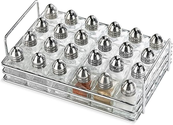 New Star Foodservice New Star Foodservice Glass Cube Mini Salt and Pepper Shaker Set with Rack for Kitchen Dining Table Use