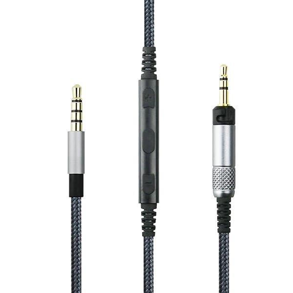 NewFantasia Audio Cable for Sennheiser HD598 HD518 HD599 Headphones with Remote Volume Mic Compatible with iPhone 4.3FT