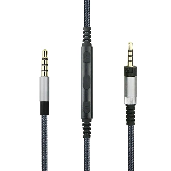 NewFantasia Audio Cable for Sennheiser HD4.40 HD4.50 HD4.30i HD400S with Remote Volume Control Inline Mic for Apple Devices