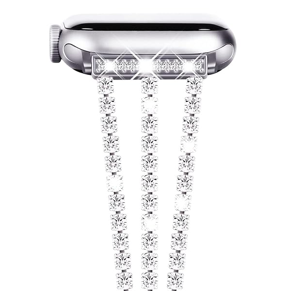 NewWays Sparkling Bling Apple Watch Band 42mm/38mm - Shiny Diamond Bracelet for Women, Compatible with Series 10, 9, 8, 7, SE