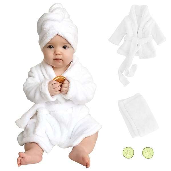 Adorable Newborn Bathrobe Props for Photoshoots | Baby Bath Towel Sets for Boys & Girls (6-13 Months)