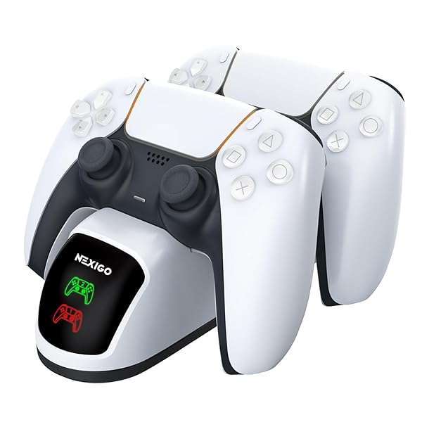NexiGo Fast Charging NexiGo PS5 Controller Charger - Dual Dock with LED Indicator for DualSense Controllers