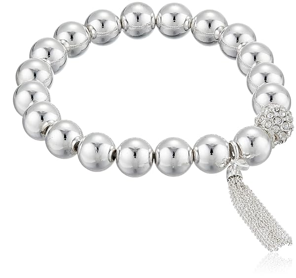Shop Nine West Women's Silver Stretch Tassel Bracelet - Stylish & Versatile Accessory