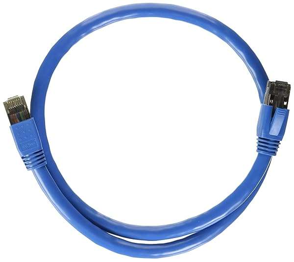 Nippon Labs Cat8 RJ45 2FT Ethernet Patch Internet Network LAN Cable, Indoor/Outdoor, 24AWG Shielded Latest 40Gbps 2000Mhz, Weatherproof S/FTP for Router, PS4, PS5, Xbox, PoE, Switch, Modem (Blue)