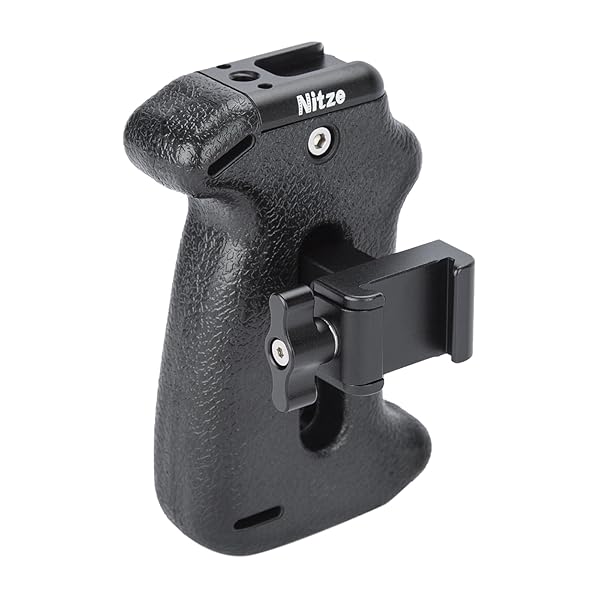 Nitze "Nitze NATO Side Handle PA22-H3: Adjustable Camera Handle with Cold Shoe & 1/4" Hole for Enhanced Filmmaking"