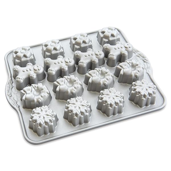 Nordic Ware 93748 Holiday Teacakes Cast Cakelet Pan - 3 Cup Capacity, Perfect for Festive Baking!