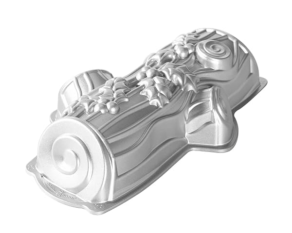 Nordic Ware Yule Log Pan - Perfect Silver Bakeware for Holiday Desserts
