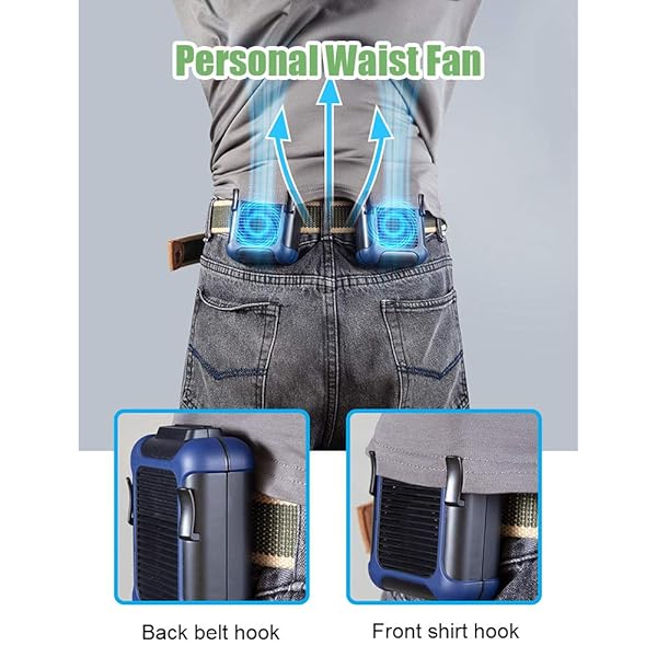 Normia Rita Portable Clip-On Waist Fan & USB Necklace Fan - 7000RPM, 3 Speed Cooling for Travel & Outdoor Work - Image 5