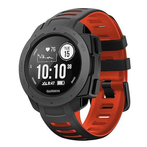 Buy NotoCity Silicone Replacement Watch Band for Garmin Instinct 2/Solar/Tactical - Black-Red