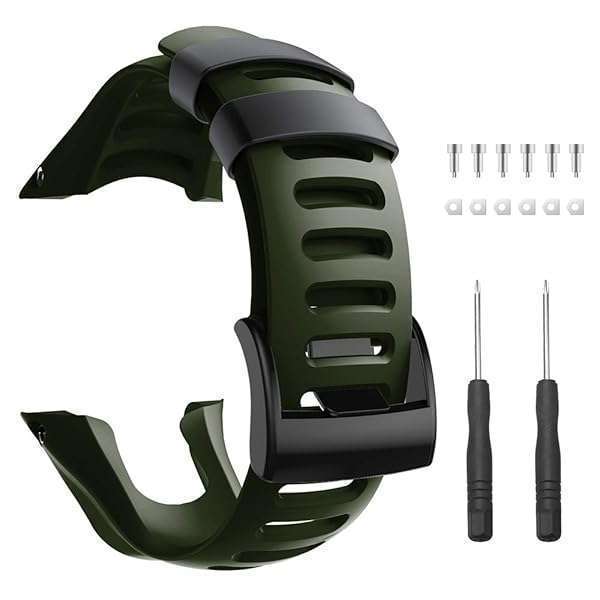 NotoCity Premium NotoCity Replacement Band for Suunto Ambit 3 - Stylish Army Green Strap with Black Buckle