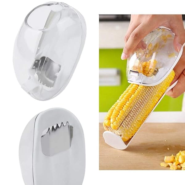 Novelty Corn Stripping Tool Practical Corn Peeler Cob Remover Safe Corn Shaver Gadget for Easy Corn Removal and Hand Protection White