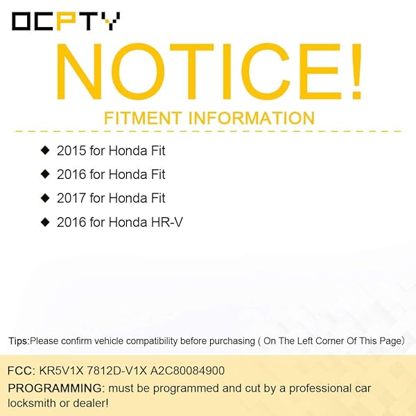 OCPTY Flip Key Entry Remote Control Key Fob for Honda Fit 2015-2017 HR-V 2016 3 Buttons 313.8Mhz Replacement Transmitter - Image 4
