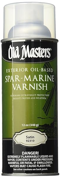 OLD MASTERS 92310 Spar Varnish 12 oz Satin - Durable Finish for Wood Protection