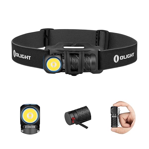 OLIGHT Perun 2 Mini Headlamp 1100 Lumens LED Head Flashlight, Rechargeable Headlight with Red Light Option, Great for Working, Hiking, Camping and