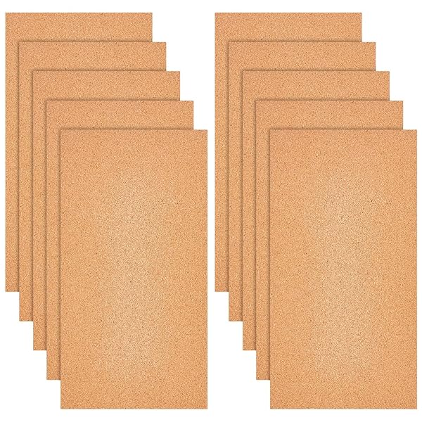 OLYCRAFT 10 Sheets Cork 12x6.1 Inch Thin Roll 1mm Thick Brown Board Rectangle Tiles for Coaster Placemat Kitchen Dining DIY Crafts Supplies - Image 2