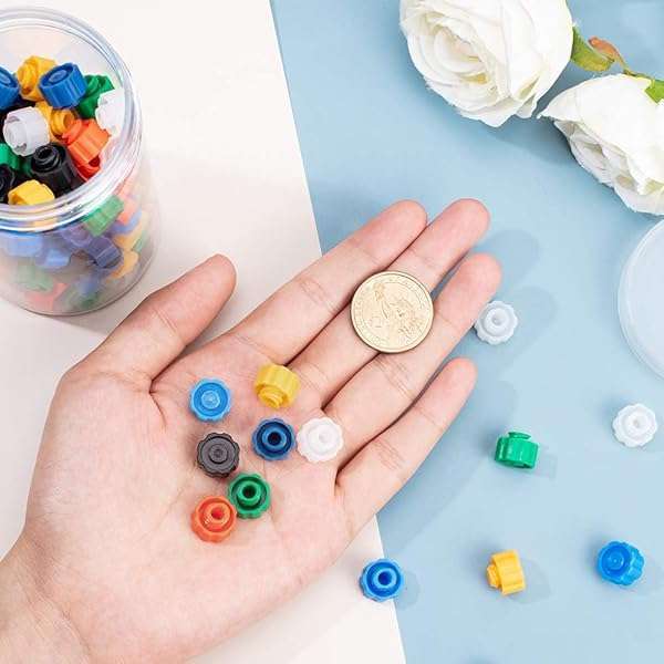 OLYCRAFT 140pcs Luer Lock Syringe Tip Caps - No Needle, 7 Colors, Ideal for Feeding Tubes & Storage Container - Image 5