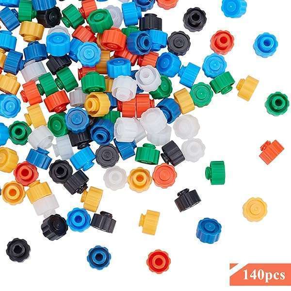 OLYCRAFT 140pcs Luer Lock Syringe Tip Caps - No Needle, 7 Colors, Ideal for Feeding Tubes & Storage Container - Image 6