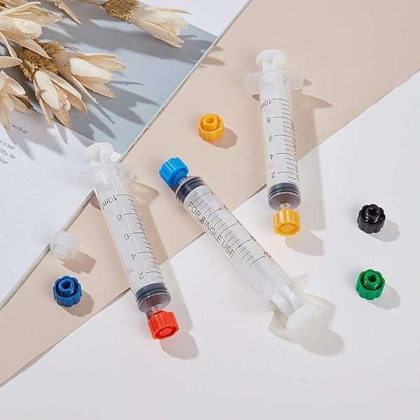 OLYCRAFT 140pcs Luer Lock Syringe Tip Caps - No Needle, 7 Colors, Ideal for Feeding Tubes & Storage Container - Image 9
