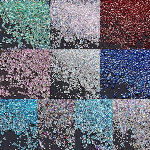 OLYCRAFT 200g Colorful Glass Bubble Beads No Hole Micro Beads for Resin Crafting and Nail Arts in 10 Iridescent Colors - Image 4