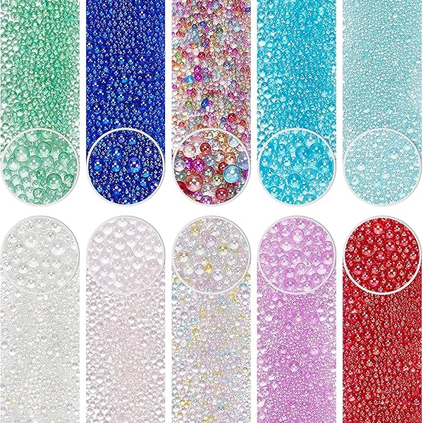 OLYCRAFT 200g Colorful Glass Bubble Beads No Hole Micro Beads for Resin Crafting and Nail Arts in 10 Iridescent Colors - Image 2