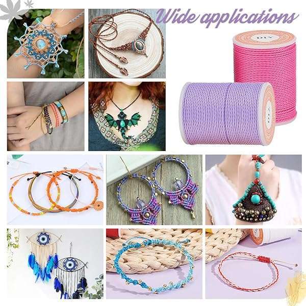 OLYCRAFT 1mm Waxed Polyester Cord - 22 Rolls, 264 Yards for DIY Jewelry, Bracelets & Necklaces - 22 Vibrant Colors - Image 8