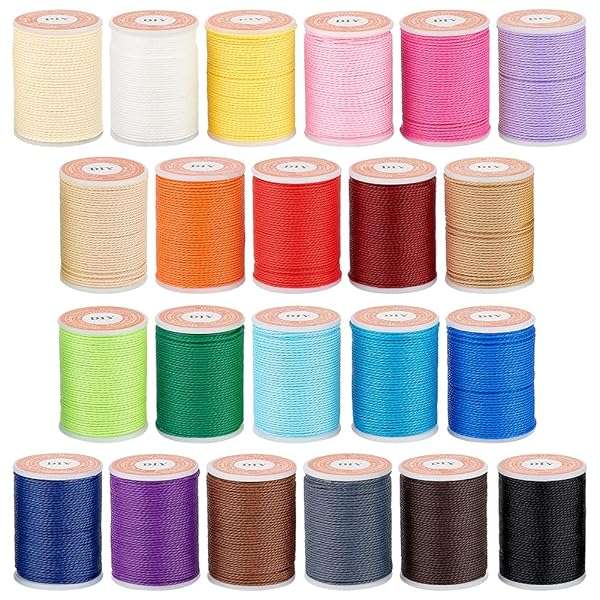 OLYCRAFT 1mm Waxed Polyester Cord - 22 Rolls, 264 Yards for DIY Jewelry, Bracelets & Necklaces - 22 Vibrant Colors - Image 2