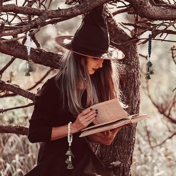 OLYCRAFT 3Pcs Witch Bells with Wood Beads for Door Knob Hanger Pagan Bell Decor Wood Beads Antique Magic Keys Witchy Room Home Decor Witchy Gifts - Image 6