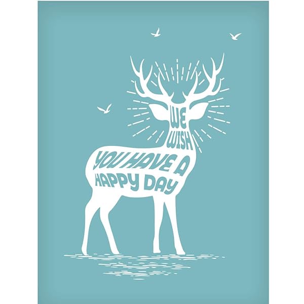 OLYCRAFT Reindeer Silk Screen Printing Stencil 5.5x7.7 Inch Self-Adhesive Mesh Transfers for T-Shirt Pillow Fabric Painting Reusable Washable