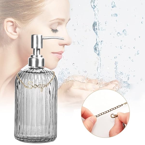 OLYCRAFT 8Pcs Soap and Lotion Dispenser Tags Alloy Lotion Bottle Tags Silver Soap and Lotion Label Tags with Chains for Bathroom Soap Dispenser - Image 6