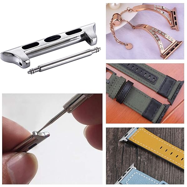 OMECKY Spring Bar Connectors for Apple Watch Bands - 3 Pack in 3 Colors | Durable & Stylish Adapter - Image 7