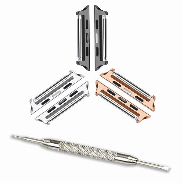 OMECKY Spring Bar Connectors for Apple Watch Bands - 3 Pack in 3 Colors | Durable & Stylish Adapter - Image 2