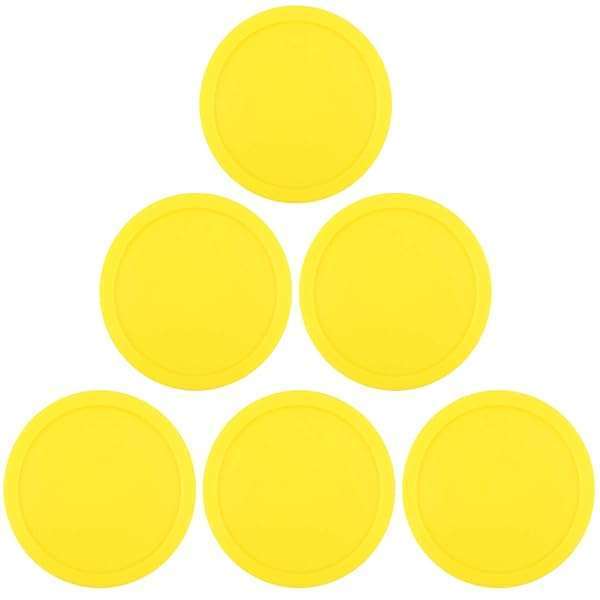 ONE250 "ONE250 3.25" Air Hockey Pucks - Full Size Replacement Goal Packs (6 Pcs) - Yellow Accessories for Game Tables"
