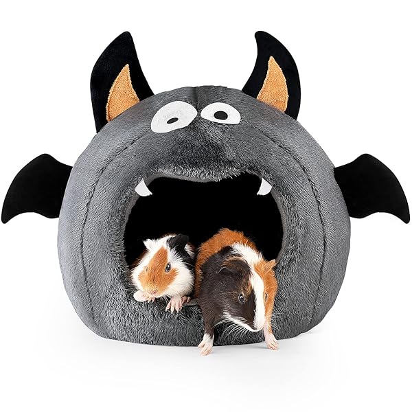 ONEJU Bat Shape Guinea Pig Bed and Hideout for Small Pets Rabbit Bunny Hamster Chinchilla Cage Accessories