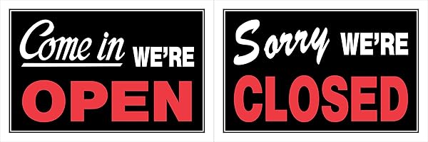 Hillman "Buy 8x12" Open/Close Sign - Durable, Eye-Catching & Perfect for Your Business!"