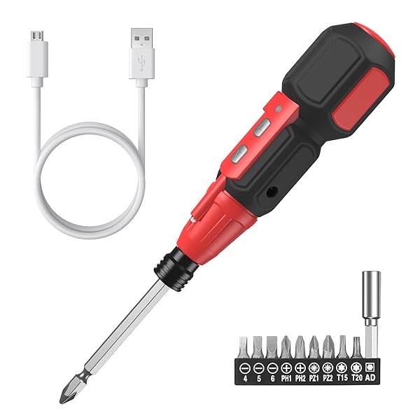 ORIA Electric Screwdriver Set Rechargeable Cordless Power Tool with LED Light and 1/4 Bit Holder for Phones Glasses Camera Laptop