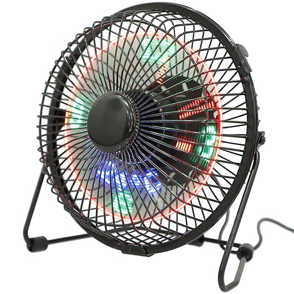 OSALADI OSALADI Mini USB LED Clock Cooling Fan: Portable Metal Calendar & Temperature Display for Home & Office