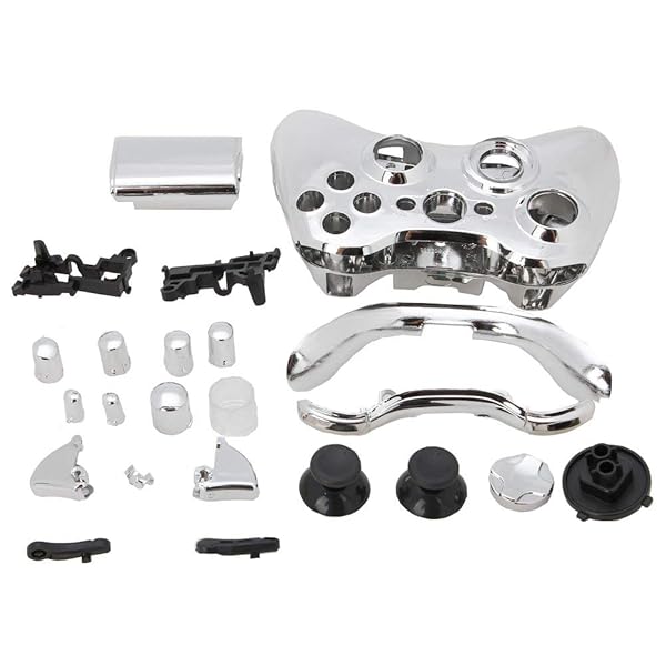 OSTENT Silver Controller Shell Case for Xbox 360 Wireless - Durable & Stylish Housing - Image 2