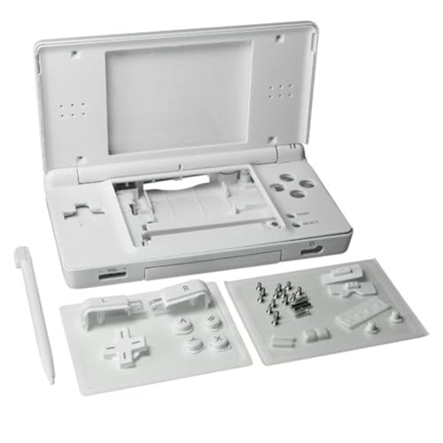 OSTENT White Housing Shell Case Kit for Nintendo DS Lite NDSL - Full Repair Parts Replacement