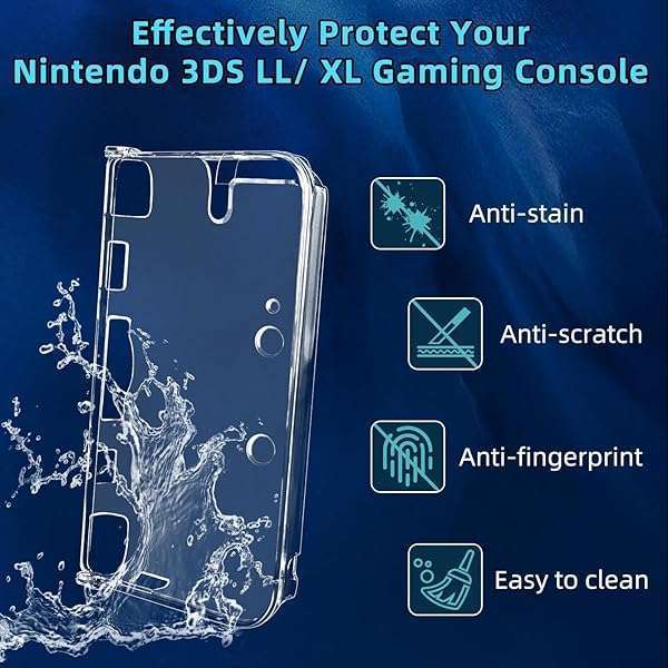 OSTENT Clear Crystal Hard Case for Nintendo 3DS XL LL - Durable Protective Cover in Clear White - Image 4