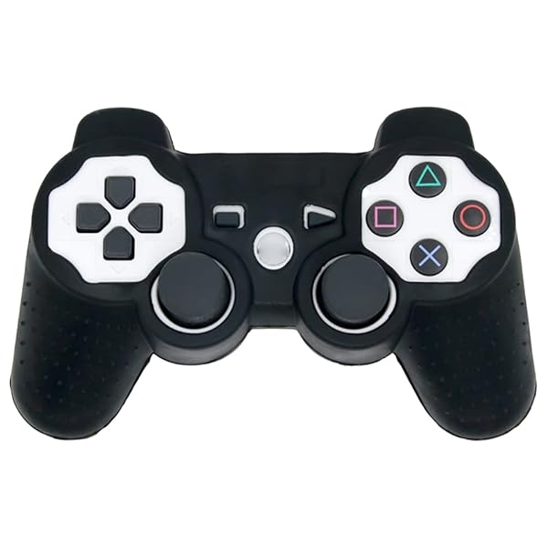 OSTENT Black Silicone Gel Case for PS2 & PS3 Controllers - Soft Skin Protective Cover - Image 5